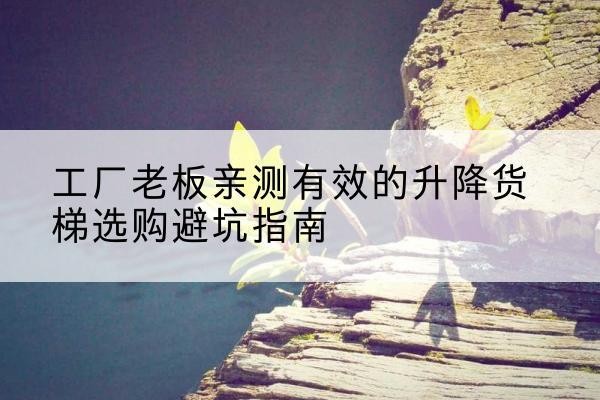 民丰升降货梯怎么选-工厂老板亲测有效的升降货梯选购避坑指南